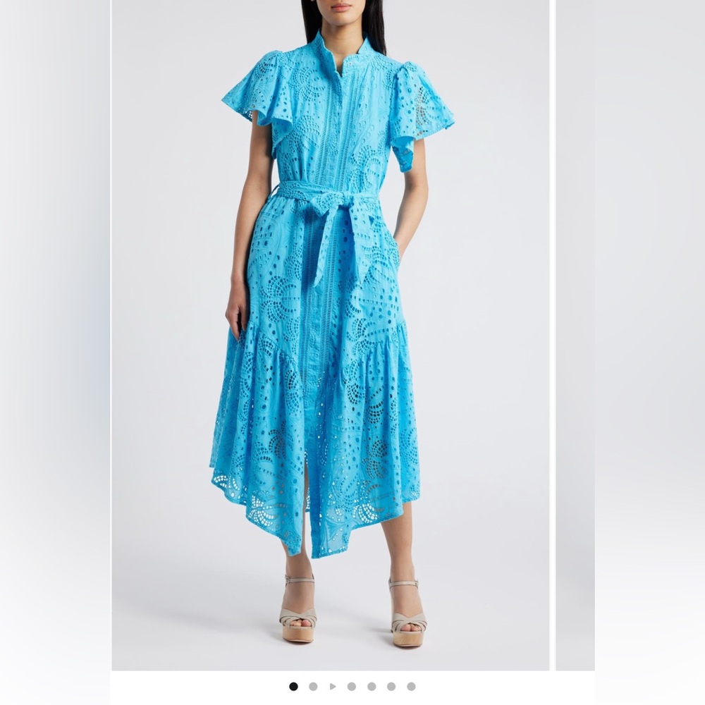Ciebon Isabella Cotton Eyelet Maxi Shirtdress// Electric Blue// Medium